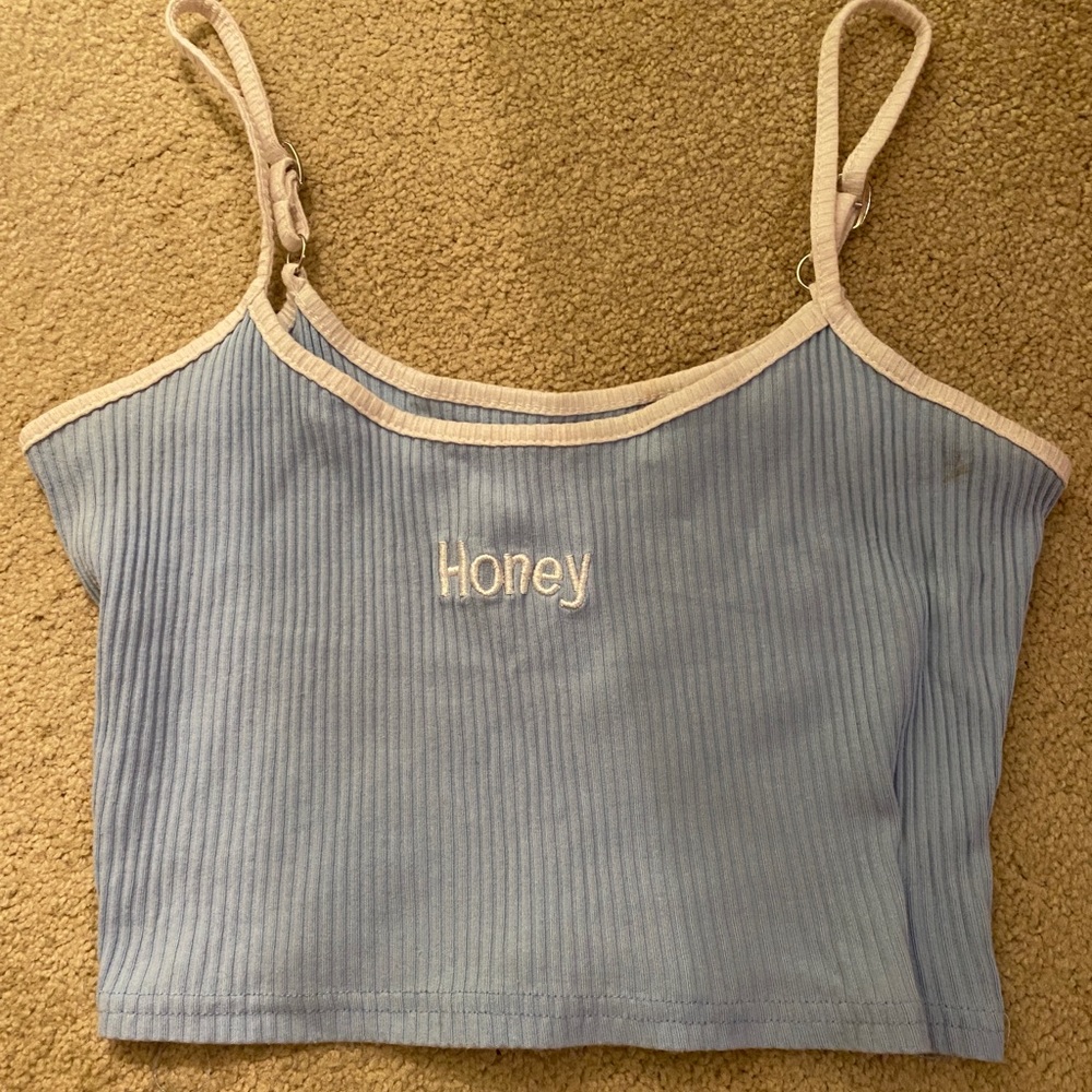 Blue crop top
